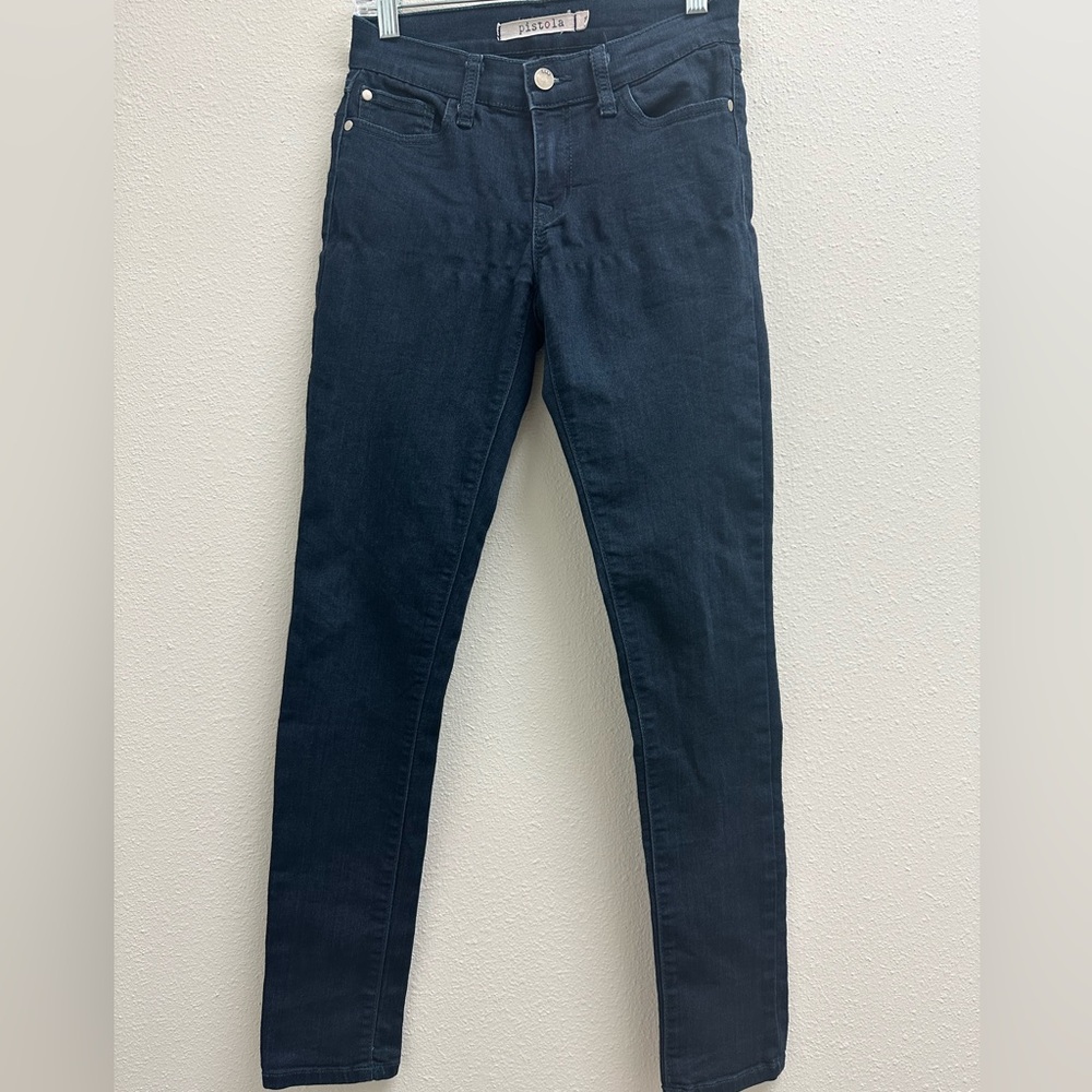 Pistola Dark Denim Skinny Jeans, size 25 - Picture 4 of 7